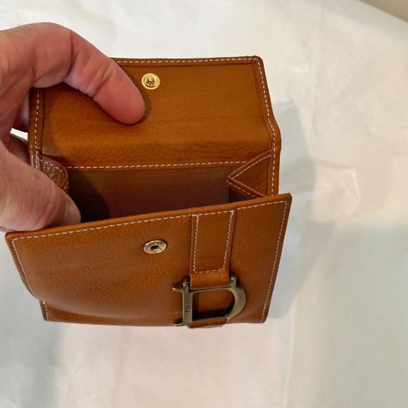 DIOR AUTHENTIC WALLET BILLFOLD Hardware Brown Coin Snap Unisex Vintage - Picture 6 of 8